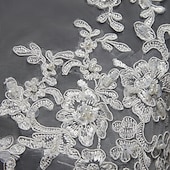 voordelige Bruiloftsomslagen-Sjaal &amp; Omslagdoek Omslagdoeken Damesomslag Bolero Sexy Bruids Halve mouw Kant Bruiloftsomslagen Met Knoop Voor Bruiloft Lente zomer
