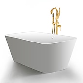 billige Badekraner-badekarkran - moderne krom gulvmontert keramisk ventil badekar dusj blandebatterier