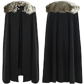 economico Trench da uomo-Per uomo Trench Mantello / mantelle Poncho Feste Esterno Inverno Poliestere Tenere al caldo Capispalla Abbigliamento Di tendenza Streetwear Liscio Colletto di pelliccia Bavero
