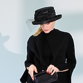 abordables Chapeaux de Fête-Fascinateurs de velours élégants de mode / chapeaux avec nœud papillon / nœud papillon en satin / tulle 1pc occasion spéciale / fête / soirée / dames jour casque