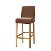 cheap Dining Chair Cover-Stretch Velvet Bar Stool Cover Burgundy Counter Height Pub Chair Slipcover for Dining Room Cafe Non Slip with Elastic BottomThick Soft Style