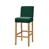 cheap Dining Chair Cover-Stretch Velvet Bar Stool Cover Burgundy Counter Height Pub Chair Slipcover for Dining Room Cafe Non Slip with Elastic BottomThick Soft Style