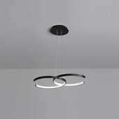 economico Modello a cerchio-55cm led dimmerabile lampadario nordico nero oro lampadario alluminio sputnik finiture verniciate led stile nordico 220-240v