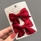 cheap Hair Clips-2 Pieces Toddler Girls&#039; Hair Accessories Active Sweet Solid Colored Bow Black Yellow