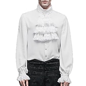 cheap Tops-Retro Vintage Medieval Blouse / Shirt Masquerade Ren Faire Prince Vampire Aristocrat Normal Men&#039;s Pirate Fantasy Steampunk Carnival New Year Masquerade Event / Party Festival Adults&#039; Blouse All