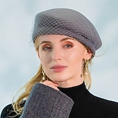 baratos Chapéu de Festa-Estilo vintage Elegante Algodão Chapéus / Chapéu com Cor Pura / Tule 1pç Ocasião Especial / Festa / Noite / Copa Melbourne Capacete
