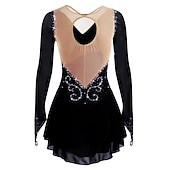 Недорогие Платья для фигурного катания-Платье для фигурного катания Жен. Девочки Катание на коньках Платья Белый Черный Красный Открытая спина Сетка Спандекс Эластичность Учебный Соревнование Одежда для фигурного катания Ручная работа