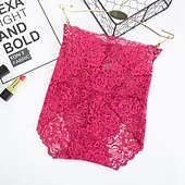 cheap Panties-Women&#039;s Sexy Panties Brief Underwear 1 PC Underwear Sexy Comfort Lace Pure Color PU High Waist Sexy Green Black Purple M L XL Home Outfits