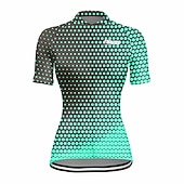 baratos Camisolas femininas-Mulheres Camisa para Ciclismo Poá Manga Curta Moto Camisa / Roupas Para Esporte Blusas com 3 bolsos traseiros Ciclismo de Montanha Ciclismo de Estrada Secagem Rápida Tiras Refletoras Bolso Traseiro