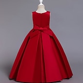 preiswerte Kleider für die Blumenmädchen-Blumenmädchenkleid Mädchen Kleid Partykleid Hochzeit Party Niedlich Prinzessin Gerafft Druck Blumen Ärmellos Rundhalsausschnitt Weiß Wein 4-13 Jahre
