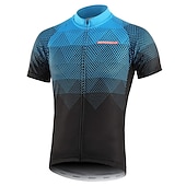 BERGRISAR Men's Short Sleeve Cycling Jersey with 3 Rear Pockets Summer Polyester Black Red Green Gradient Bike Jersey Top Mountain Bike MTB Road Bike Cycling Quick Dry Breathable Reflective Strips 20