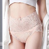 cheap Panties-Women&#039;s Sexy Panties Brief Underwear 1 PC Underwear Sexy Comfort Lace Pure Color PU High Waist Sexy Green Black Purple M L XL Home Outfits