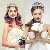 Χαμηλού Κόστους Αξεσουάρ Styling μαλλιών-κρυστάλλινη τιάρα στέμμα για γυναίκες prom queen crown quinceanera διαγωνισμός κορώνες πριγκίπισσα στέμμα στρας κρυστάλλινα στέφανα νυφικών τιάρες για γυναίκες ασημί χρυσό χρώμα