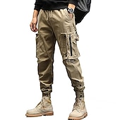 voordelige Cargobroeken-heren harem hiphop techwear streetwear tactische joggers cargo broek casual functionele overalls jeans broek groen