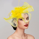 billige Coiffer-fjær / nettfascinatorer kentucky derby lue / hodeplagg med fjær / cap / blomst 1 stk bryllup / hesteveddeløp / melbourne cup hodeplagg