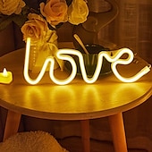 abordables Lampes néon led-led néons amour forme veilleuse saint valentin confession signe lampe batterie usb double alimenté veilleuse pour noël mariage fête d&#039;anniversaire décoration