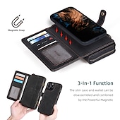 levne Pouzdra pro iPhone-Kryt na telefon pro iPhone 15 Pro Max Plus iPhone 14 13 12 11 Pro Max Mini X XR XS Max 8 7 Plus – Peněženkový kryt magnetický s poutkem šokuvzdorný jednobarevný TPU PC PU kůže