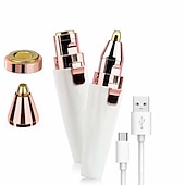 preiswerte Rasierer &amp; Epilierer-elektrischer Augenbrauentrimmer, frauenspezifischer schmerzloser Rasierer, wiederaufladbarer USB-Mini-Augenbrauenrasierer, tragbarer Epilierer, Gesichtsepilator, eingebautes LED-Licht und