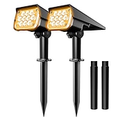 economico Fari Esterni-2pcs riflettore di paesaggio solare all&#039;aperto 2 modalità di luminosità 2 in 1 riflettore di paesaggio solare ip67 luce esterna solare impermeabile luci di via della luce del prato