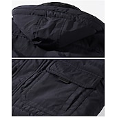 billiga Fleece &amp; 3 i 1-jackor-fleecejacka herr vinterjacka tjock varm huva parka militär vindjacka vinter utomhus vindtät lätt avtagbar keps trenchcoat ytterkläder topp skidåkning fiske klättring ljusblå skärm