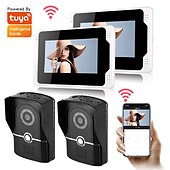 cheap Video Door Phone Systems-WIFI / Wired &amp;amp; Wireless Recording Snapshot wiht Motion Detect 7inch Monitor Video Intercoms Home Security System Video Doorbell Door phone with 1080P camera Multi-language support Tuay APP