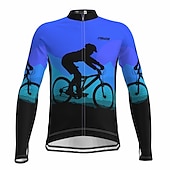 economico Maglie da uomo-Per uomo Maglia da ciclismo Manica lunga Bicicletta Maglietta / Maglia Superiore con 3 tasche posteriori Ciclismo da montagna Cicismo su strada Traspirante Asciugatura rapida Traspirazione umidit