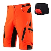 cheap Men&#039;s Shorts, Tights &amp; Pants-Arsuxeo Men&#039;s Cycling MTB Shorts Bike Shorts Bike Shorts Baggy Shorts Relaxed Fit Mountain Bike MTB Road Bike Cycling Sports Breathable Quick Dry Waterproof Zipper Black / Orange Dark Blue+Black