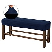 ieftine Cuvertură taburet-acoperire bancă întinsă slipcover elastic scaun canapea catifea alb gri negru mobilier pentru sufragerie bucătărie în aer liber simplu solid moale durabil lavabil