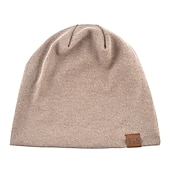 olcso Beanie sapka-Férfi Sapka Fekete Rubin Pamut Tiszta szín Kötött Egyszerű Szabadtéri Szabadtéri Utca Napi Tiszta szín Szélbiztos Meleg Légáteresztő