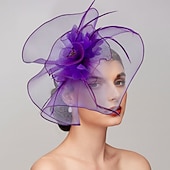 billige Coiffer-fjær / nettfascinatorer kentucky derby lue / hodeplagg med fjær / cap / blomst 1 stk bryllup / hesteveddeløp / melbourne cup hodeplagg