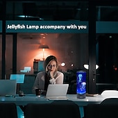 voordelige Oceaan Golf &amp; Water Rimpeling-Licht Meerderfiisos Lava Lamp Medusa Lamp met 16 Kleurveranderende Lichten Medusa Tank Tafel Lamp Medusa Aquarium Nachtlamp Thuis Kantoor Kamer Bureau Decor Lamp Stemming Licht voor Ontspanning