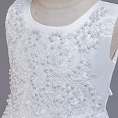 preiswerte Kleider für die Blumenmädchen-Blumenmädchenkleid Mädchen Kleid Partykleid Hochzeit Party Niedlich Prinzessin Gerafft Druck Blumen Ärmellos Rundhalsausschnitt Weiß Wein 4-13 Jahre