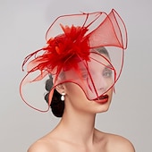 billige Coiffer-fjær / nettfascinatorer kentucky derby lue / hodeplagg med fjær / cap / blomst 1 stk bryllup / hesteveddeløp / melbourne cup hodeplagg