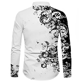 abordables Chemises habillées pour hommes-Homme Floral Chemise manche longue Mode Design Décontractées du quotidien Vacances Sortie Printemps été Col rabattu Impression 3D Bouton bas Noir Rouge Bleu Marron Vert