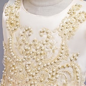 preiswerte Kleider für die Blumenmädchen-Blumenmädchenkleid Mädchen Kleid Partykleid Hochzeit Party Niedlich Prinzessin Gerafft Druck Blumen Ärmellos Rundhalsausschnitt Weiß Wein 4-13 Jahre