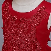 preiswerte Kleider für die Blumenmädchen-Blumenmädchenkleid Mädchen Kleid Partykleid Hochzeit Party Niedlich Prinzessin Gerafft Druck Blumen Ärmellos Rundhalsausschnitt Weiß Wein 4-13 Jahre