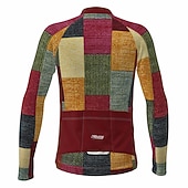 voordelige Heren shirts-Voor heren Wielrenshirt Grafisch Kleurenblok Geruit geruit Lange mouw Fietsen Shirt Kleding Bovenlichaam met 3 achterzakken Bergracen Wegwielrennen Sneldrogend Reflecterende strips Achterzak
