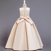 preiswerte Kleider für die Blumenmädchen-Blumenmädchenkleid Mädchen Kleid Partykleid Hochzeit Party Niedlich Prinzessin Gerafft Druck Blumen Ärmellos Rundhalsausschnitt Weiß Wein 4-13 Jahre