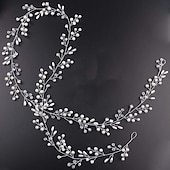 baratos Acessórios de penteados-ouro rosa nupcial e prata dourada pérola extra longa e contas de cristal videira de cabelo nupcial acessório de cabeça de casamento acessórios de cabelo nupcial faixa de cabeça jóias de cabelo