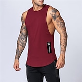 お買い得  ランニングTシャツとタンクトップ-男性用 ランニングタンクトップ ワークアウト用タンクトップ ノースリーブ Tシャツ スポーツ コットン 高通気性 吸汗性 ソフト ジムトレーニング ランニング アクティブトレーニング スポーツウェア アクティブウェア ブラック ホワイト アーミーグリーン