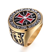 economico Anelli-Anello Natale Argento Oro Placcato in oro 18k Croce Punk 1 pc Zirconi / Per uomo