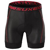 preiswerte Fahrradhosen Herren-Herren Einfarbig Fahrrad Unterwäsche Fahhrad Gepolsterte Shorts / Chamois Mountainbike MTB Straßenradsport Sport 3D-Polster Radfahren Schnelltrocknend Feuchtigkeitsableitend Schwarz Rot Bekleidung