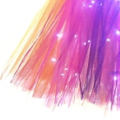 ieftine Rochii Unicorn-copii fete rochie tutu luminoasă cu unicorn cu led performanță de ziua de naștere plasă încrețită mozaic violet curcubeu albastru deschis bumbac deasupra genunchiului costum fără mâneci rochii drăguțe toamnă vară