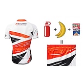 voordelige Heren shirts-Voor heren Wielrenshirt Geometrisch Geometrie UK Korte mouw Fietsen Shirt Kleding Bovenlichaam met 3 achterzakken Bergracen Wegwielrennen Sneldrogend Reflecterende strips Achterzak Vochtregelerend