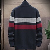 economico Maglioni Cardigan da uomo-Per uomo Felpa Cardigan Maglione con zip Giacca maglione Maglione in pile Maglia Lavorato a maglia Color Block Colletto alla coreana Moda Esterno Interni Abbigliamento Inverno Autunno Blu Grigio scuro