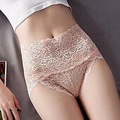 cheap Panties-Women&#039;s Sexy Panties Brief Underwear 1 PC Underwear Sexy Comfort Lace Pure Color PU High Waist Sexy Green Black Purple M L XL Home Outfits