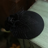 olcso Kalapok és fejdíszek-fascinators kentucky derby sapka gyapjú vödör sapka lóverseny női nap melbourne csésze virág elegáns virágos tüll fejdísz fejfedő