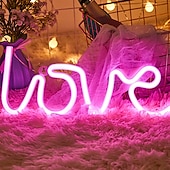 abordables Lampes néon led-led néons amour forme veilleuse saint valentin confession signe lampe batterie usb double alimenté veilleuse pour noël mariage fête d&#039;anniversaire décoration