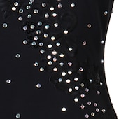 billiga tävlingsklänning-konståkning klänning fransar tofs kristaller / strass kvinnors flickor träningsprestanda ärmlös hög mesh spandex
