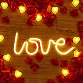 abordables Lampes néon led-led néons amour forme veilleuse saint valentin confession signe lampe batterie usb double alimenté veilleuse pour noël mariage fête d&#039;anniversaire décoration